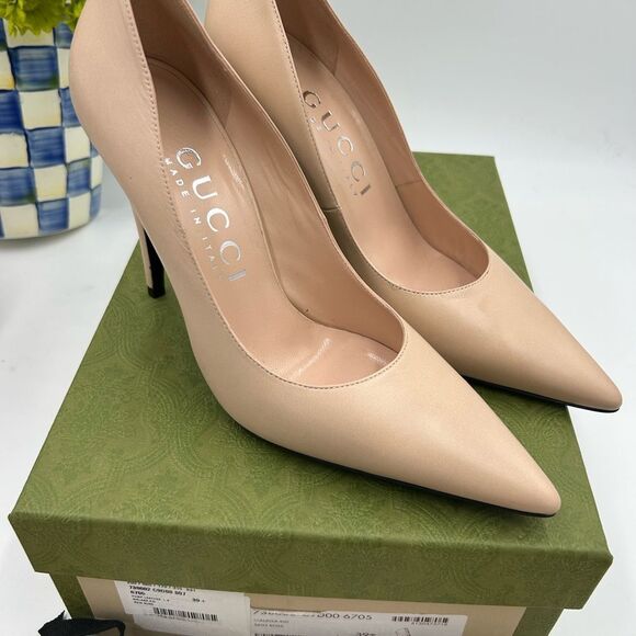 Women's Gucci GG Leather pumps size 39.5 made in Italy - Picture 4 of 11